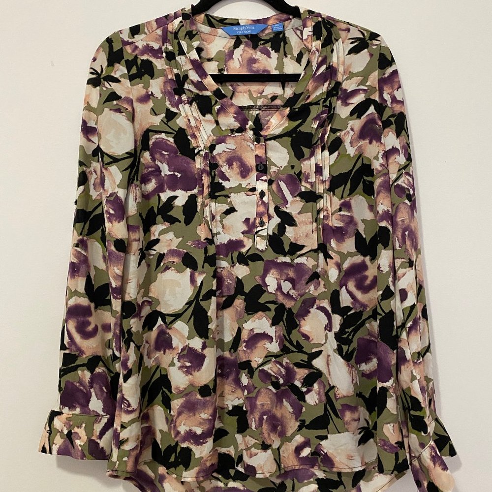 Simply Vera Vera Wang floral blouse XS